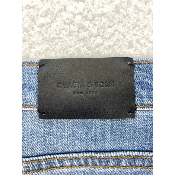 Ovadia & Sons Slim Fit Jeans Mens 36 Blue Distressed Denim Stripe Detail Street - Picture 8 of 11